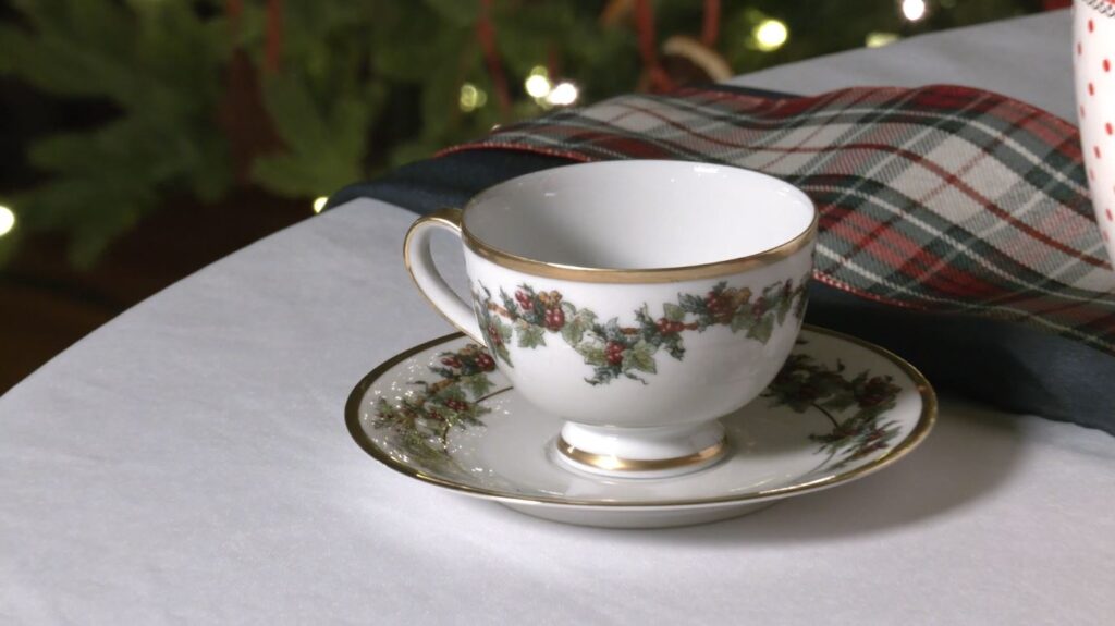 A Christmas teacup