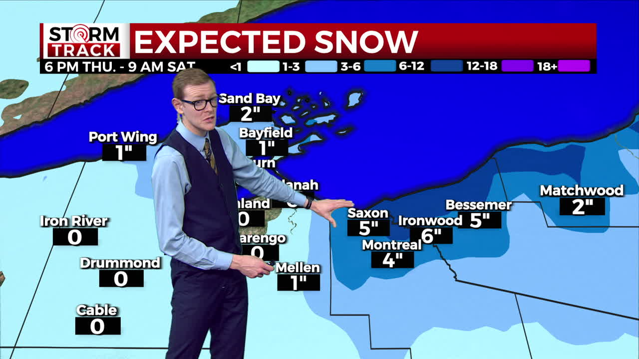 Brandon showing expected snow amounts for the South Shore