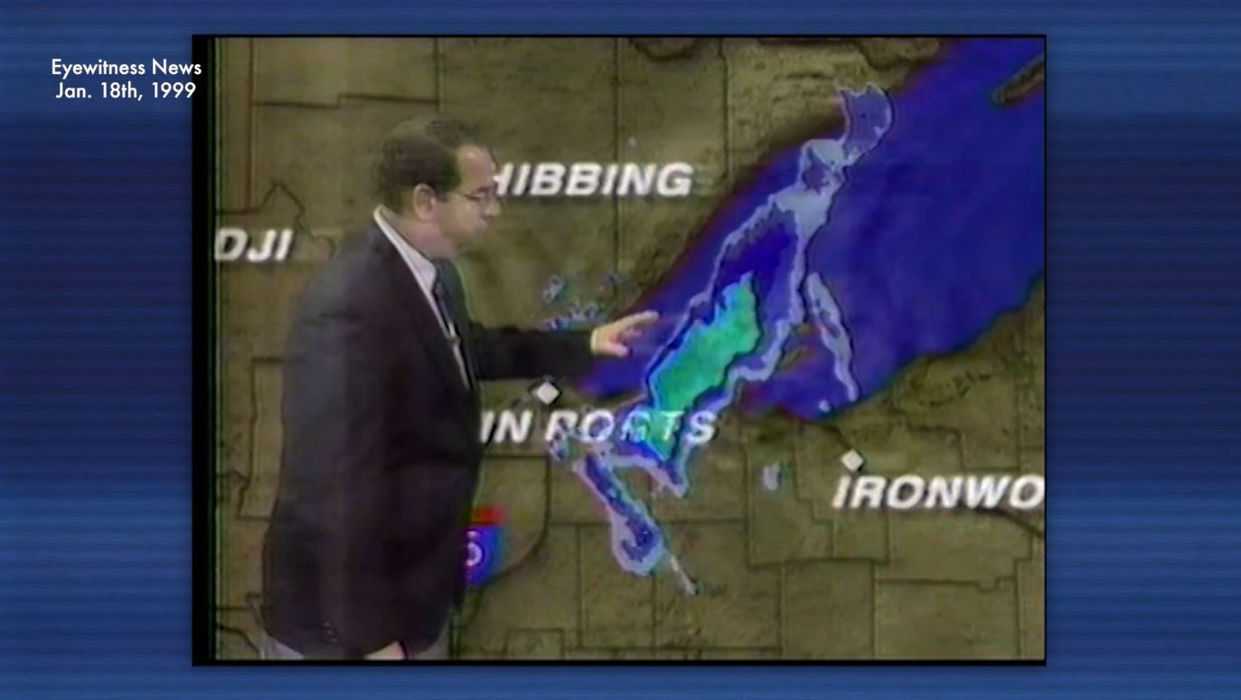 Colin Ventrella does the weather on Jan. 18, 1999