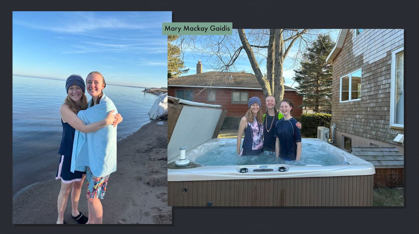 Photos from a dip in Lake Superior and then a hot tub
