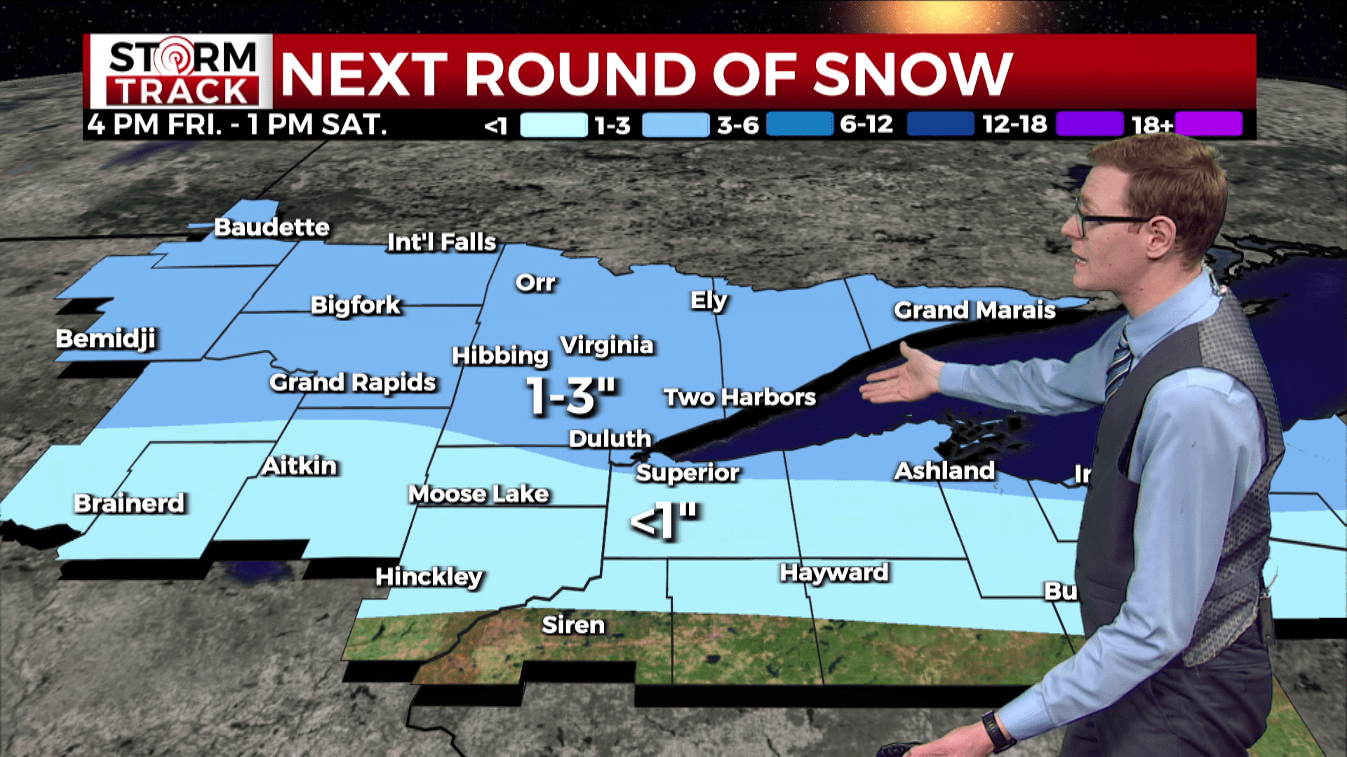 Brandon showing expected snow amounts