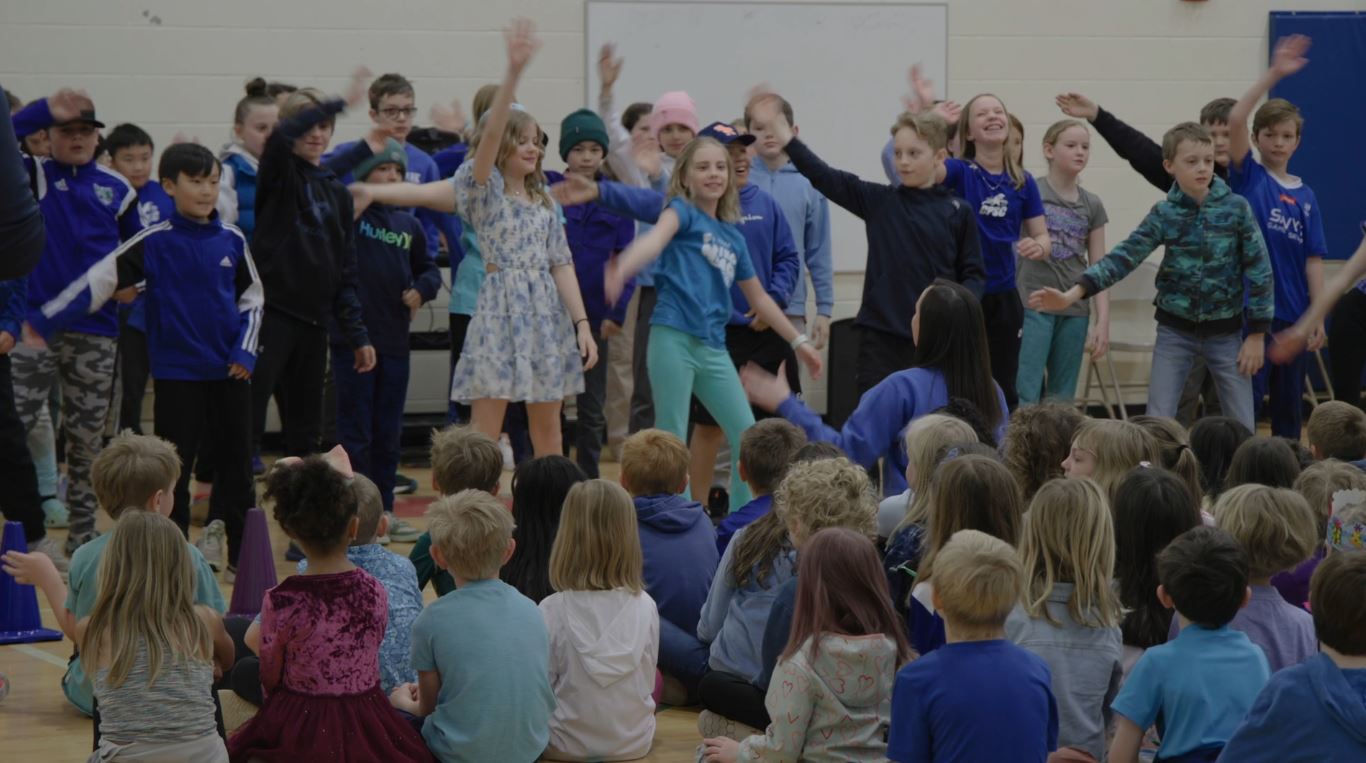 Congdon 4th graders perform their brain break dance