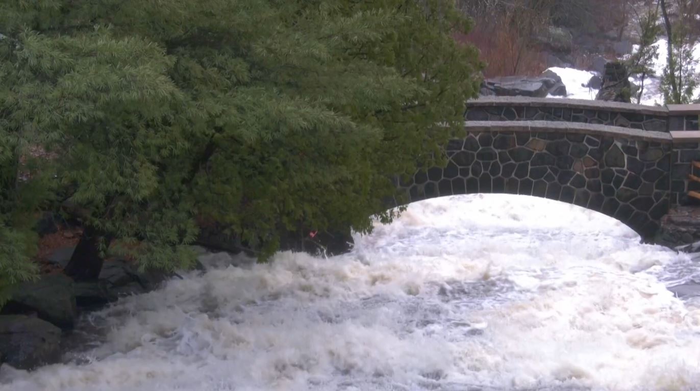 Kingsbury Creek is rushing with water