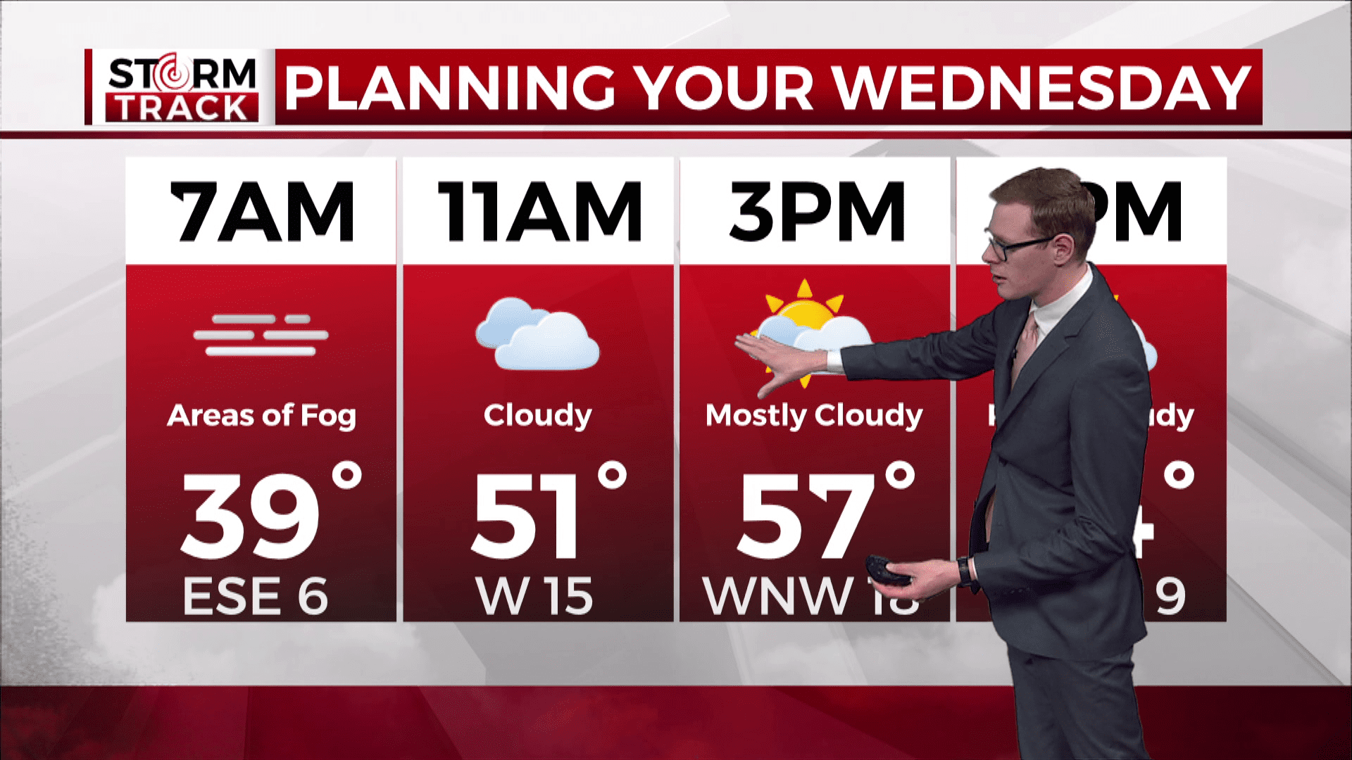 Brandon showing Wednesday's day planner