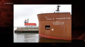 The Tregurtha leaving Duluth's shipping canal