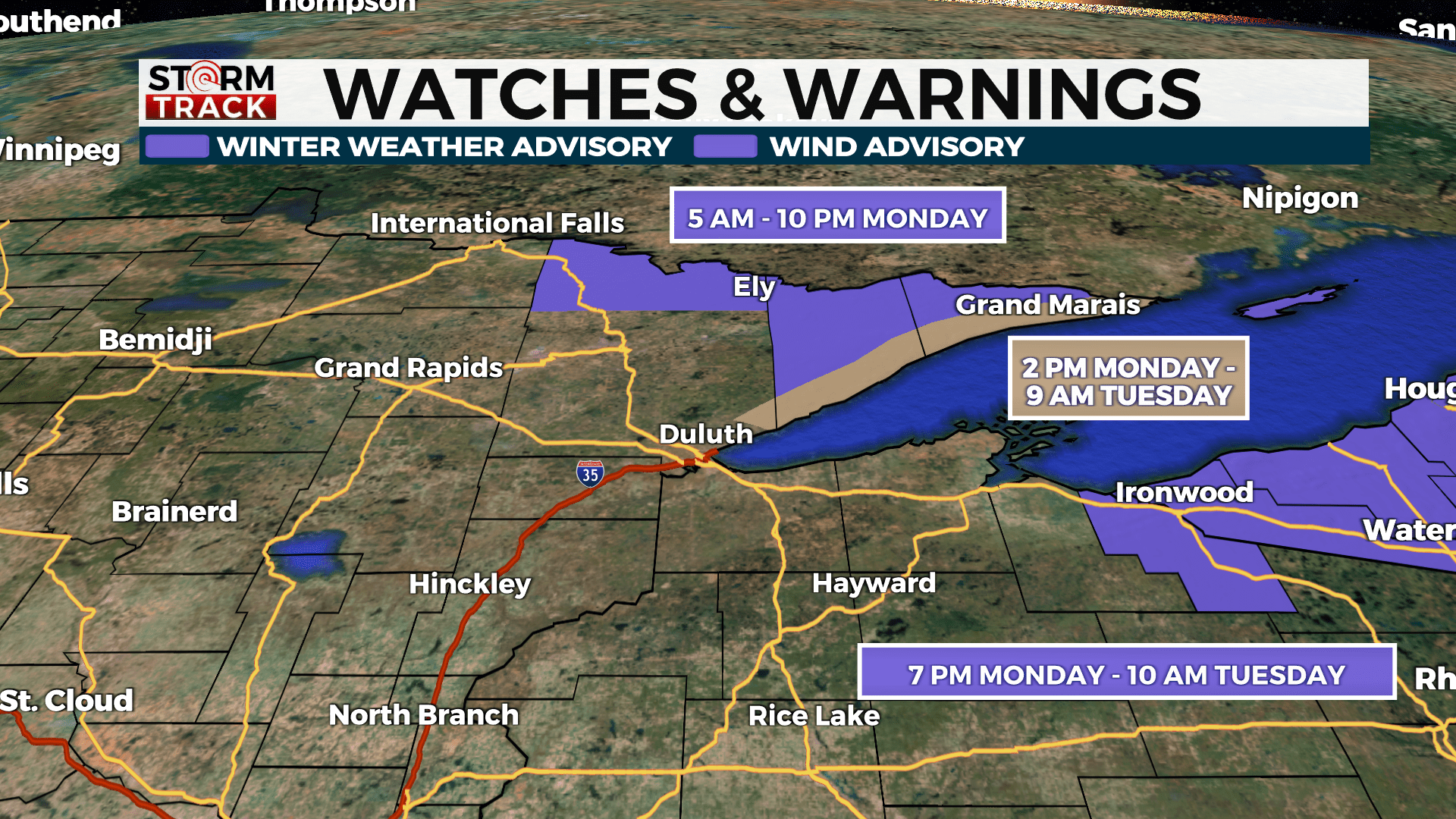 Wind and snow are in store for our Monday (WDIO).