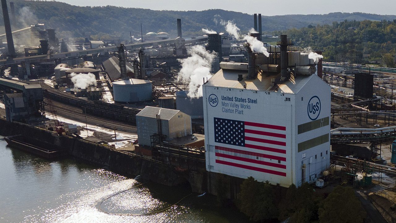 FILE - A view of the United States Steel Mon Valley Works Clairton Plant, in Clairton, Pennsylvania, October 13, 2024. (AP Photo/Ted Shaffrey, File)